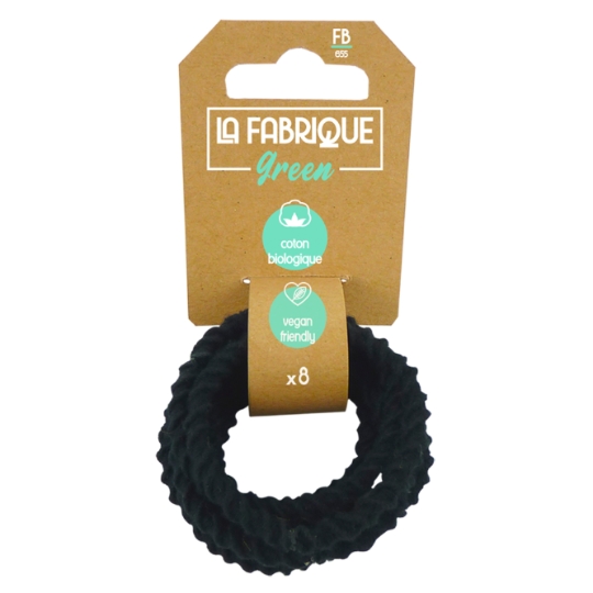 Elastiques à Cheveux Coton Bio Noir LA FABRIQUE GREEN