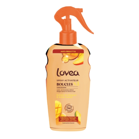 Spray Capillaire Activateur de Boucles N°3 pour Cheveux Ondulés Bouclés Frisés l'Extrait de Mangue & Acide Aminé LOVEA