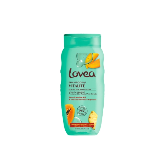 Shampoing Vitalité pour Cheveux Normaux à Ternes Sans Sulfate Extraits de Fruits Tropicaux LOVEA