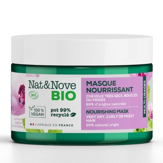 Masque Très Secs Bouclés Ou Frisés À La Guimauve Végétale Nourrissant Multi-Usages Bio NAT&NOVE