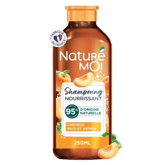 Shampoing Nourrissant pour Cheveux secs et abîmés Abricot Bio et Huile de Sésame Bio NATURE MOI