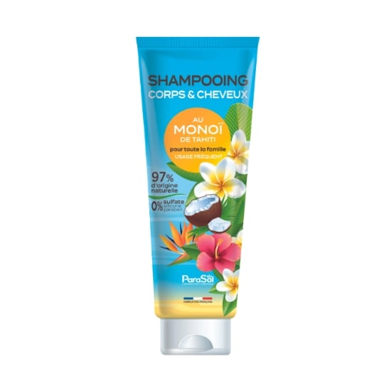 Shampoing Nourrissant Hydratant pour Corps Et Cheveux Monoï de Tahiti Usage Frequent D'origine naturelle Sans Sulfate Sans Paraben PARASOL