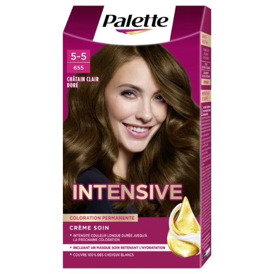 Coloration Permanente 655 Châtain Doré Crème soin Micro-Huiles Palette SCHWARZKOPF