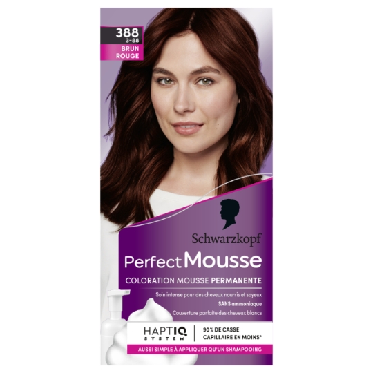 Coloration Permanente 388 Brun Rouge Sans Ammoniaque Perfect Mousse SCHWARZKOPF