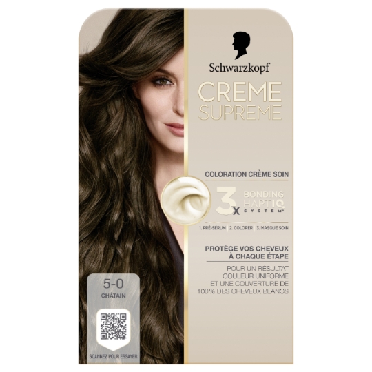 Coloration Cheveux Permanente 5-0 Chatain Creme Supreme SCHWARZKOPF