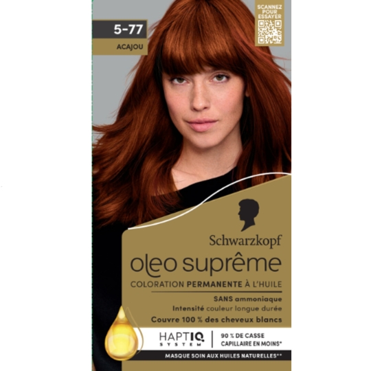 Coloration Permanente Cheveux 5-77 Acajou Sans Amoniaque Oléo Suprême SCHWARZKOPF