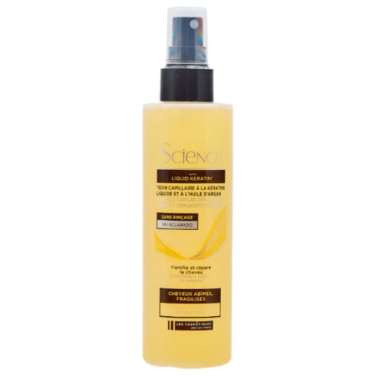 Soin cheveux Abîmés Kératine Argan Sans Rinçage SCIENCE