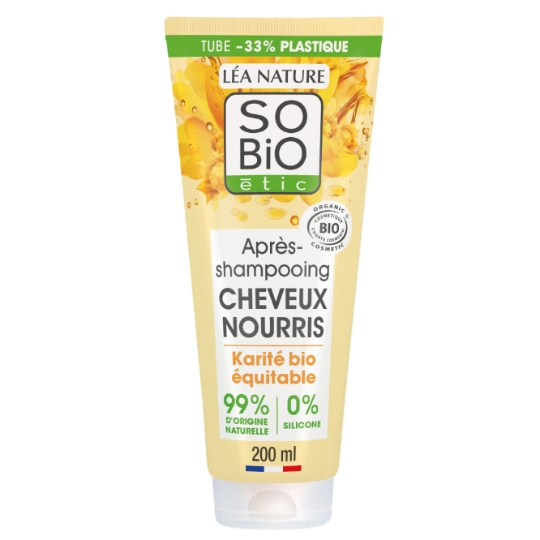 Après-Shampoing Nourrissant pour Cheveux secs Karité et Argan Bio SO'BIO ETIC