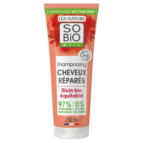 Shampoing pour Cheveux Abîmés Ricin et Collagène Bio SO'BIO ETIC