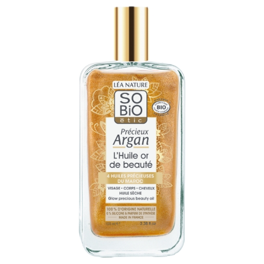 Huile Sèche Sèche Visage Corps Cheveux aux 4 Huiles du Maroc Précieux Argan SO'BIO ETIC