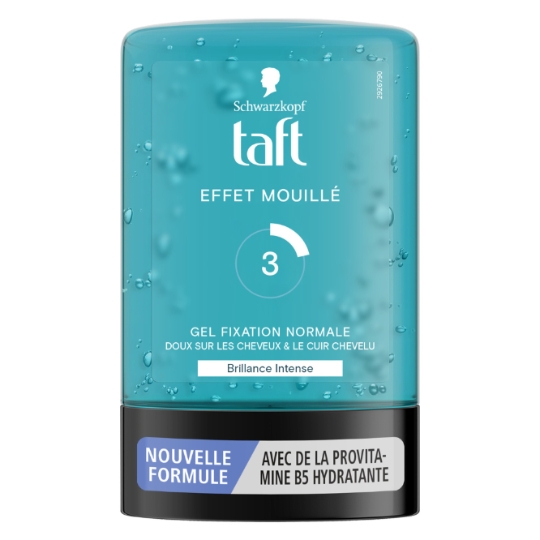 Gel coiffant Effet Mouillé Fixation Normale Brillance Intense Taft TAFT