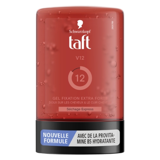 Gel coiffant Fixation Extra Forte Séchage Express V12 Taft TAFT