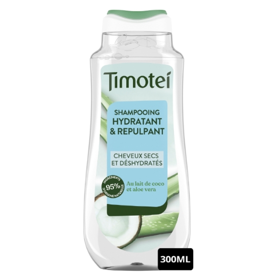 Shampoing Hydratant pour Cheveux secs et déshydratés Lait de Coco et Aloe Vera TIMOTEI