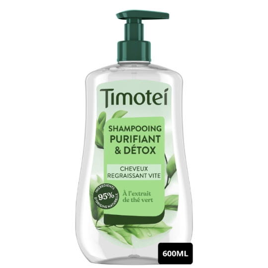 Shampoing Purifiant Détox pour Cheveux Gras Extrait de Thé Vert TIMOTEI