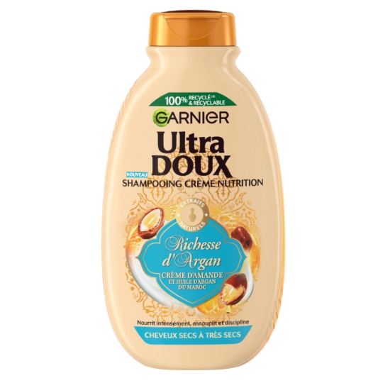 Shampoing Crème Nutrition pour Cheveux secs à très secs Richesse d'Argan ULTRA DOUX