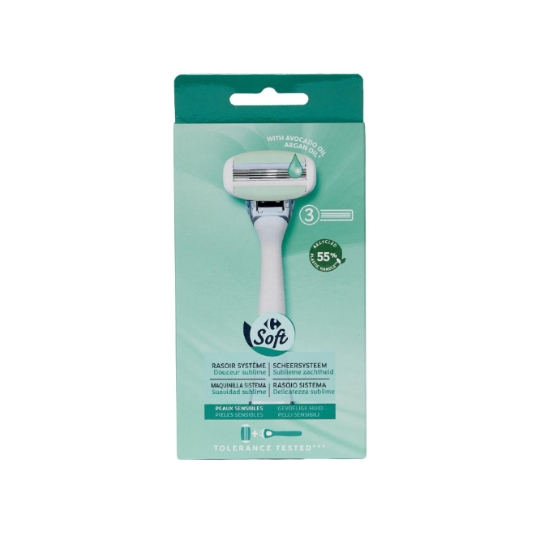 Rasoir Système 3 Lames Peau Sensible Pour Femme CARREFOUR SOFT