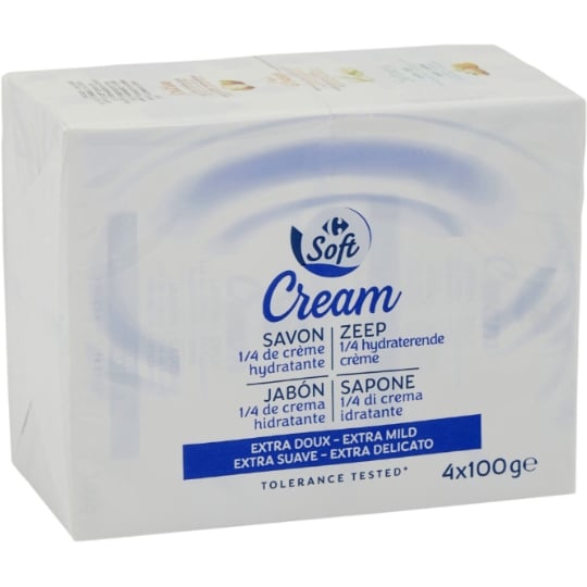 Savon Solide 1/4 de Crème Hydratante CARREFOUR SOFT