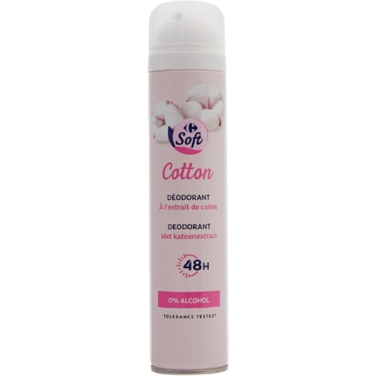 Déodorant spray 48h Coton CARREFOUR SOFT
