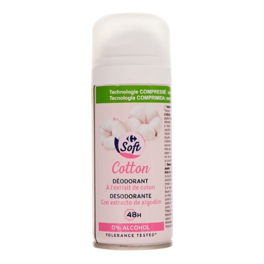 Déodorant spray 48h Coton CARREFOUR SOFT