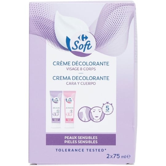Crème Visage et Corps Décolore en Douceur CARREFOUR SOFT
