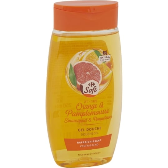 Gel douche Orange et Pamplemousse CARREFOUR SOFT