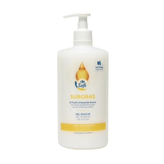 Gel douche Surgras Huile d'Amande Douce CARREFOUR SOFT