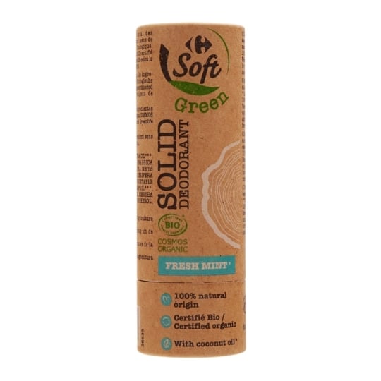 Déodorant solide à l'huile de coco et menthe fraîche CARREFOUR SOFT