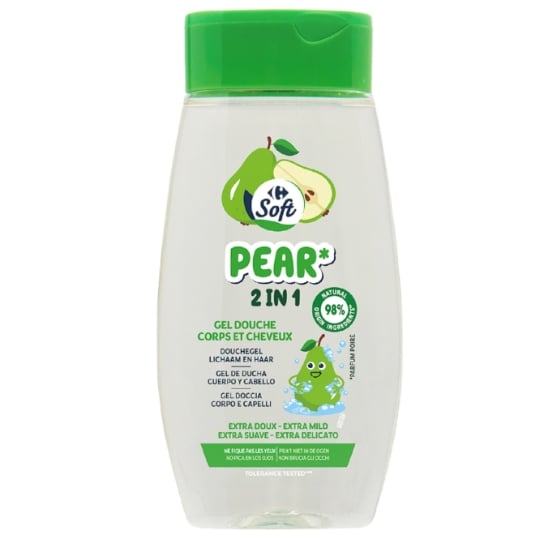 Gel douche Enfant Corps et Cheveux Poire CARREFOUR SOFT
