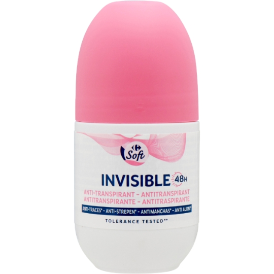 Anti-transpirant invisible 48h sans alcool anti-traces blanches CARREFOUR SOFT