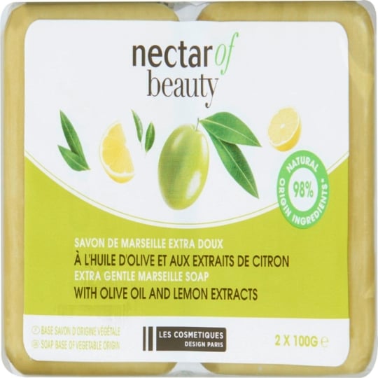 Savon Solide de Marseille Olive Et Citron NECTAR OF BEAUTY