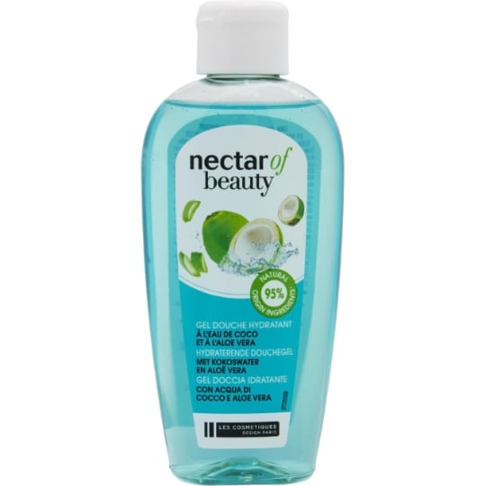 Gel douche rafraîchissant et hydratant à l'eau de coco et à l'aloe vera Hydratant Eau de Coco et Aloe Vera NECTAR OF BEAUTY