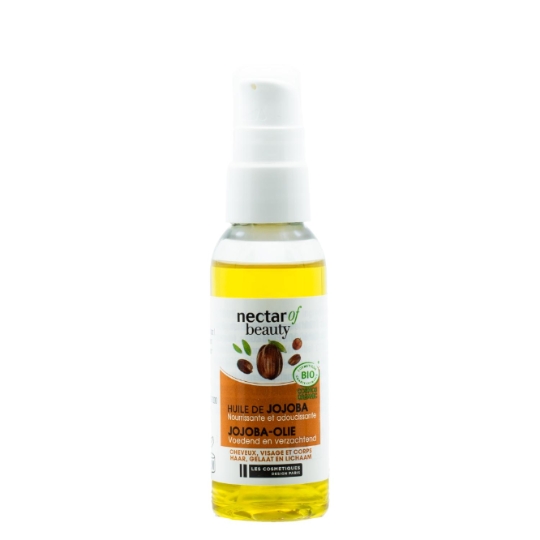 Huile de jojoba Cheveux Corps Visage Nourrissante et Adoucissante Bio NECTAR OF BEAUTY