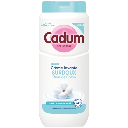 Crème Lavante Surdoux Fleur De Coton Effet Peau de Bébé Ph Neutre CADUM