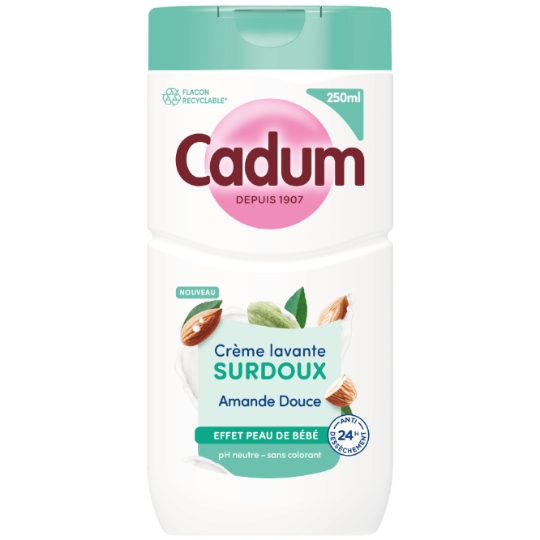 Crème Lavante Surdoux Amande Douce Effet Peau de Bébé CADUM