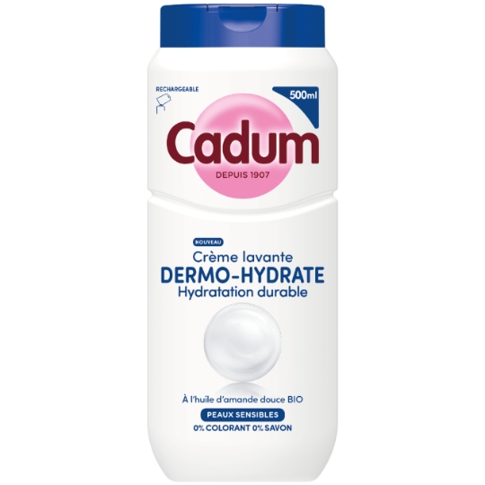 Crème Lavante Dermo-Hydrate à l'Huile d'Amande Douce Bio pour Peaux Sensibles CADUM
