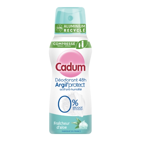Déodorant spray Anti-odeurs Efficacité 48h Aloe Vera Argil'Protect CADUM