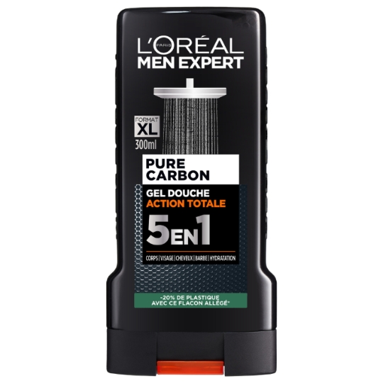 Gel Homme Corps Cheveux Action Totale 5 en 1 Pure Carbon Men Expert L'OREAL PARIS