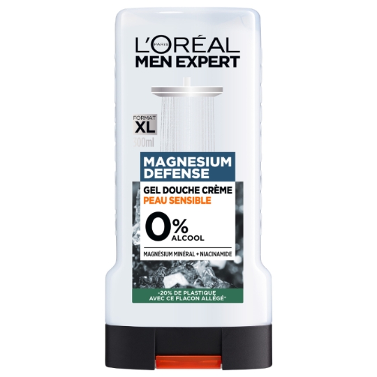 Gel douche Homme Peau Sensible Magnésium Défense Apaise et Protège L'OREAL PARIS
