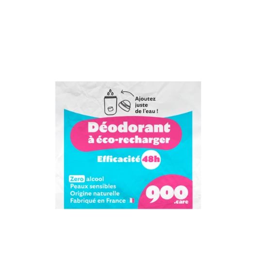 Déodorant à Eco-Recharger Efficacité 48h Zéro Alcool pour Peaux Sensibles Origine Naturelle 900.CARE