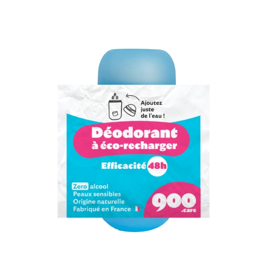 Déodorant à Eco-Recharger Efficacité 48h Zéro Alcool pour Peaux Sensibles Origine Naturelle 900.CARE