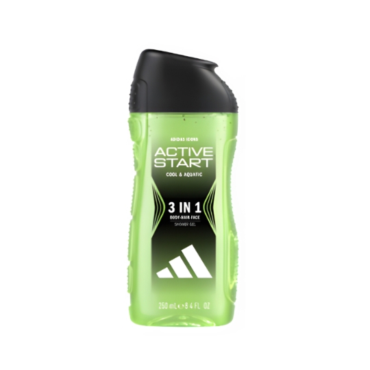 Gel douche 3 en 1 Homme Corps Cheveux Visage Active Start ADIDAS