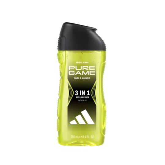 Gel douche Homme Corps Cheveux Visage 3 en 1 Cool Organic Pure Game ADIDAS