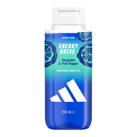 Gel douche Homme Corps Bergamot et Poivre Rose Energy Drive Good Mood Vibes ADIDAS
