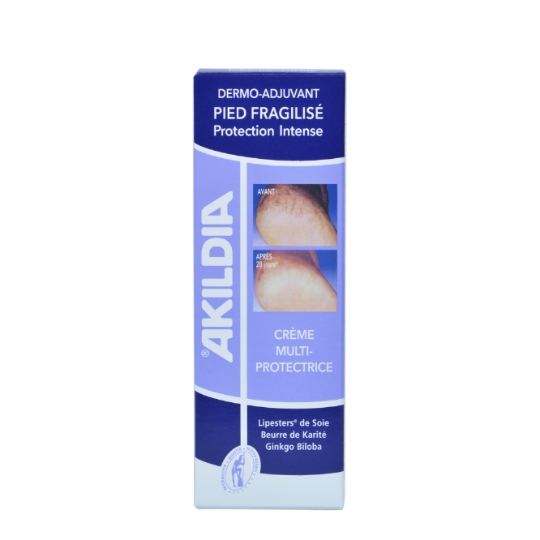 Crème pieds Fragilisés Protection Intense Hydratant Renforce la Fonction Barrière Améliore la Microcirculation AKILDIA