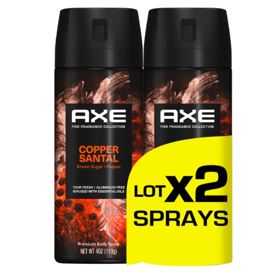 Déodorant spray homme Haute efficacité 72H Copper Santal AXE