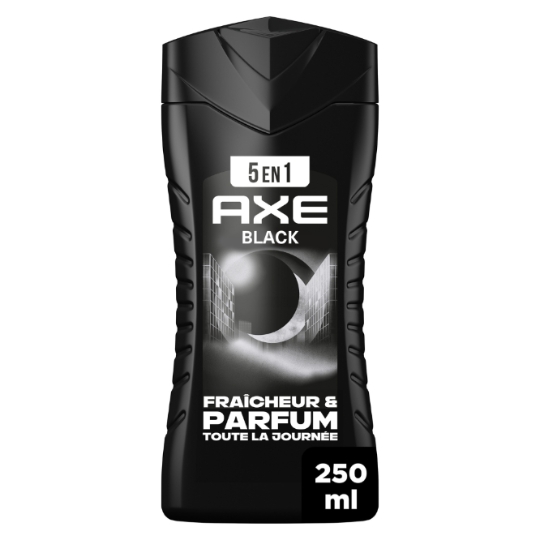 Gel douche Homme Corps Cheveux Visage Barbe Black Fraîcheur et Parfum 24h AXE