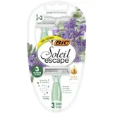 Rasoirs Jetables Soleil Escape 3 Femme Peau Sensible Lavande et Eucalyptus BIC