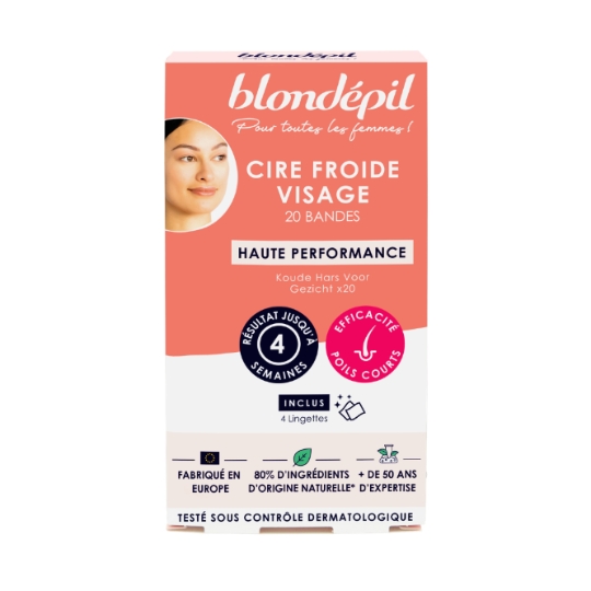 Bandes de cire Froide Visage Peau Sensible Haute Performance BLONDEPIL