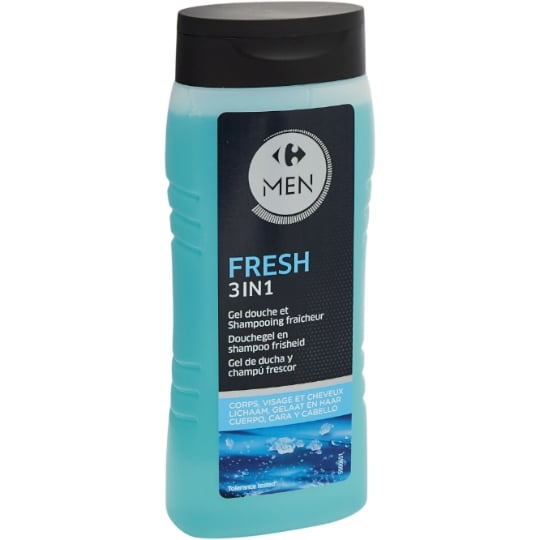 Gel douche et shampooing fraîcheur 4 en 1 aux notes marines mentholées CARREFOUR MEN