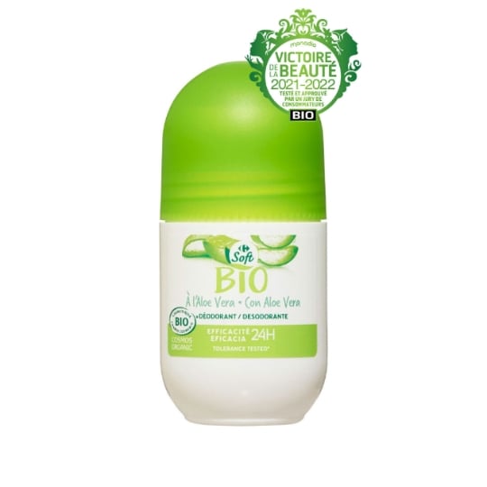Déodorant bille Aloe vera Bio 24h CARREFOUR SOFT BIO